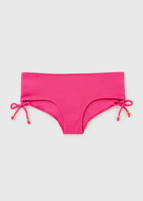 Pink Ribbed Bikini Bottoms - 6 Image 3
