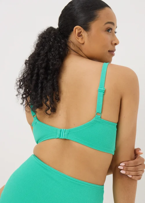 DD+ Turquoise Shapewear Crop Bikini Top - 32DD Image 2