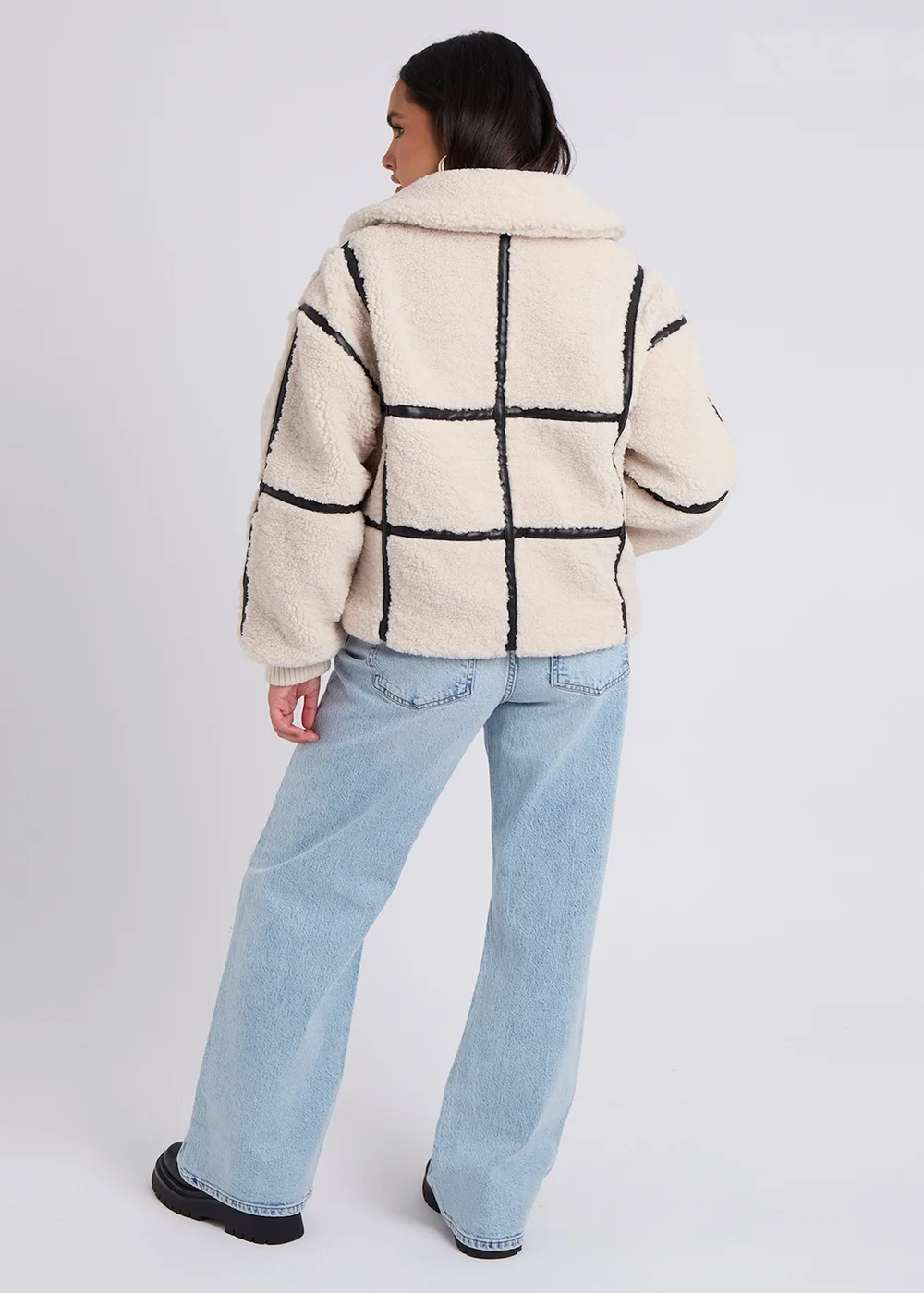 Urban Bliss Cream Taped Borg Coat - 16 Image 4