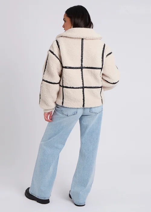 Urban Bliss Cream Taped Borg Coat - 16 Image 4