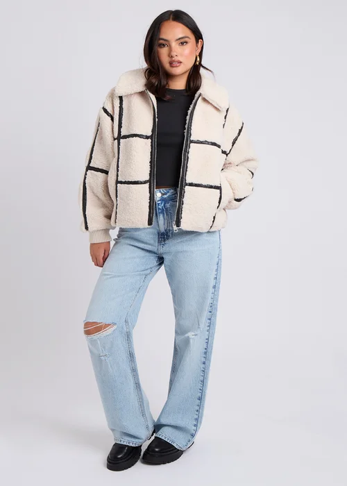 Urban Bliss Cream Taped Borg Coat - 16 Image 3