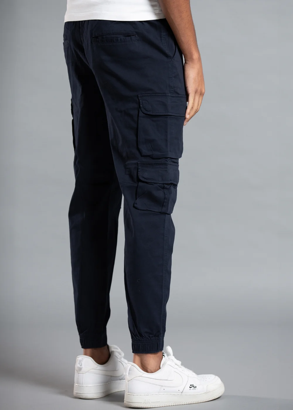 Tokyo Laundry Navy Belted Cotton Cargo Trousers - L Image 2