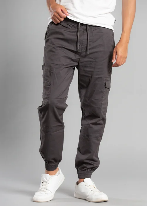 Tokyo Laundry Grey Cotton Drawstring Cargo Trousers - XL Image 1