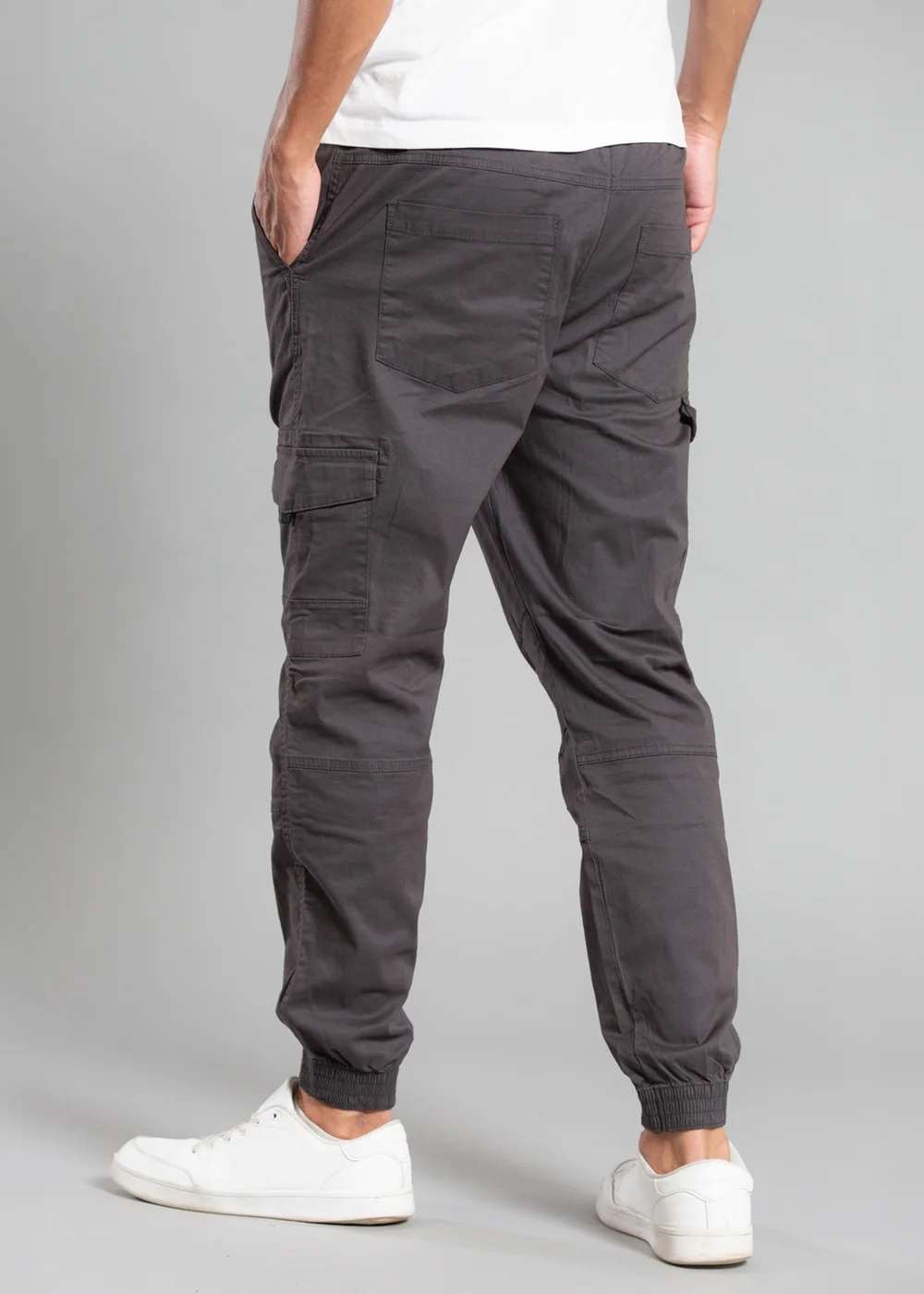 Tokyo Laundry Grey Cotton Drawstring Cargo Trousers - XL Image 2