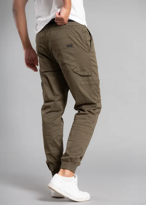 Tokyo Laundry Khaki Cotton Drawstring Cargo Trousers - 2XL Image 3