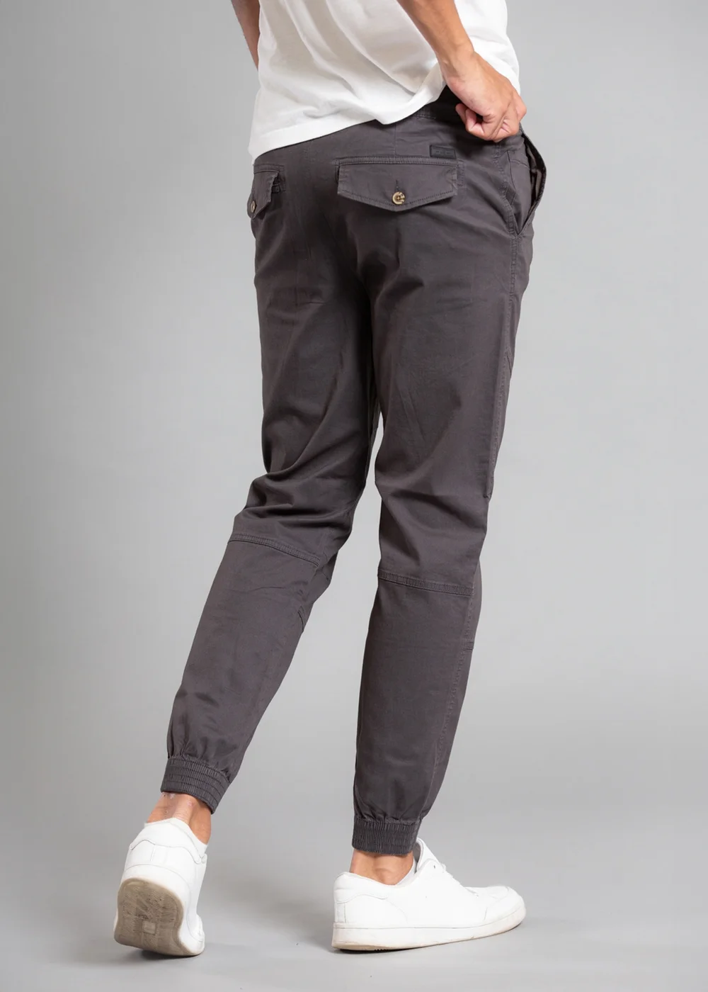 Tokyo Laundry Grey Cotton Cuffed Trouser - L Image 2