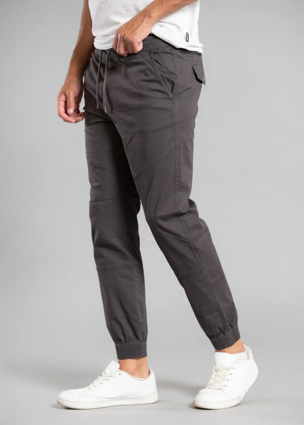 Tokyo Laundry Grey Cotton Cuffed Trouser - L Image 3