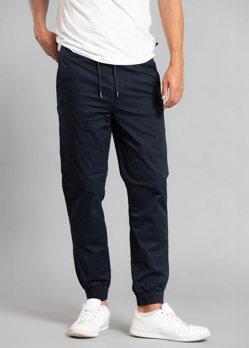 Tokyo Laundry Navy Cotton Cuffed Trouser - S Image 1