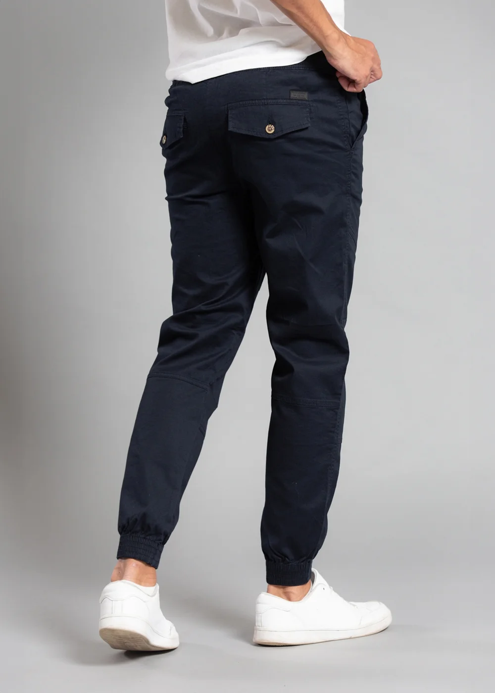 Tokyo Laundry Navy Cotton Cuffed Trouser - S Image 2