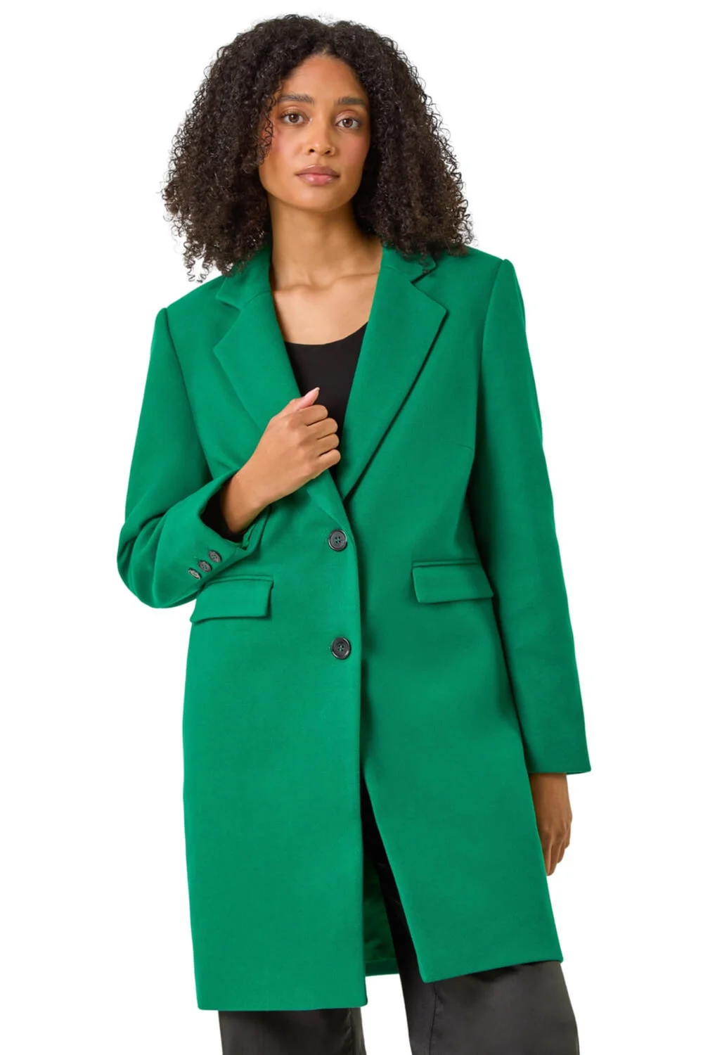 Roman Green Tailored Single Breasted Coat - 10 Image 1