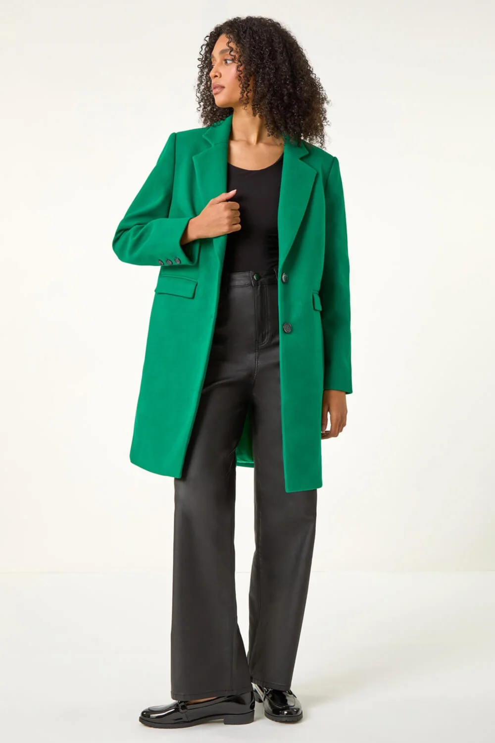Roman Green Tailored Single Breasted Coat - 10 Image 4