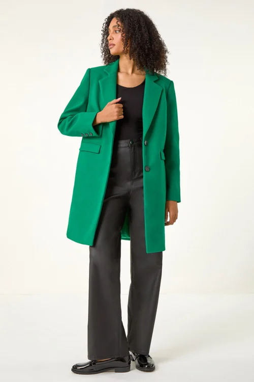 Roman Green Tailored Single Breasted Coat - 10 Image 4