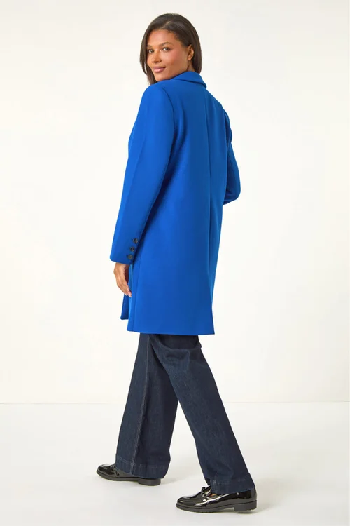 Roman Ink Blue Tailored Single Breasted Coat - 14 Image 3