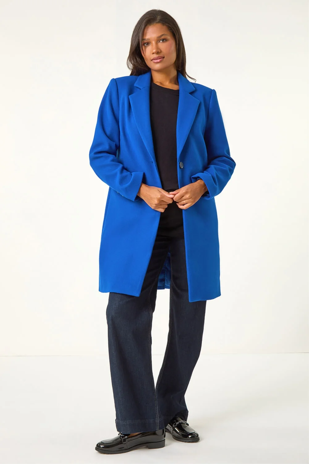 Roman Ink Blue Tailored Single Breasted Coat - 14 Image 2