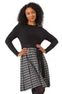 Roman Grey Petite Contrast Check Knitted Dress - Size 10 Image 1