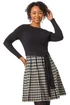 Roman Ivory Petite Contrast Check Knitted Dress - Size 14 Image 1
