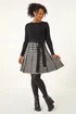 Roman Ivory Petite Contrast Check Knitted Dress - Size 14 Image 2
