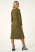 Roman Khaki Petite Brushed Tie Waist Stretch Midi Dress - 10 Image 3