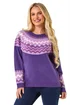 Roman Lilac Petite Fairisle Detail Knit Jumper - Size 12 Image 1