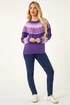Roman Lilac Petite Fairisle Detail Knit Jumper - Size 12 Image 3