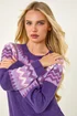 Roman Lilac Petite Fairisle Detail Knit Jumper - Size 12 Image 2