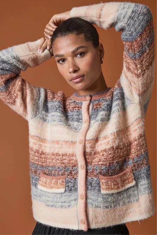 Roman Denim Fluffy Ombre Knit Cardigan - 18 Image 1