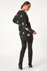 Roman Black Petite Metallic Star Print Jumper - Size 8 Image 3