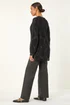 Roman Black Fluffy Knit Fringe Hem Jumper - Size 20 Image 3