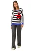 Roman Black Star Striped Colour Block Knit Jumper - Size 20 Image 2