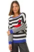 Roman Black Star Striped Colour Block Knit Jumper - Size 20 Image 1