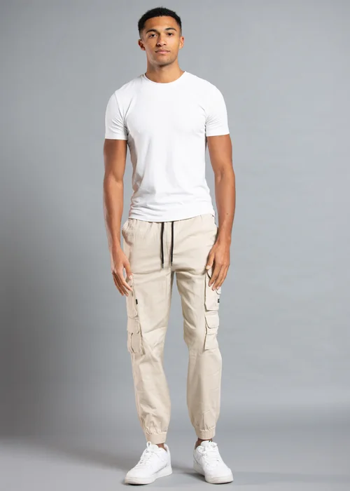 Tokyo Laundry Beige Belted Cotton Cargo Trousers - L Image 4
