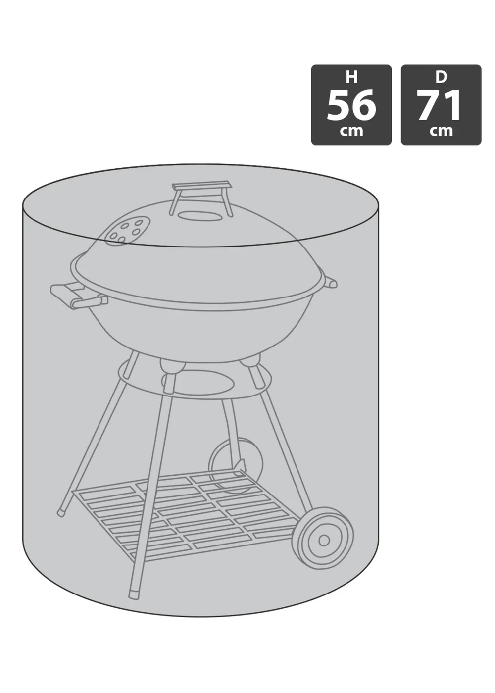 Charles Bentley Black BBQ Premium Polyester Canvas Waterproof Kettle BBQ Cover - One Size Image 3