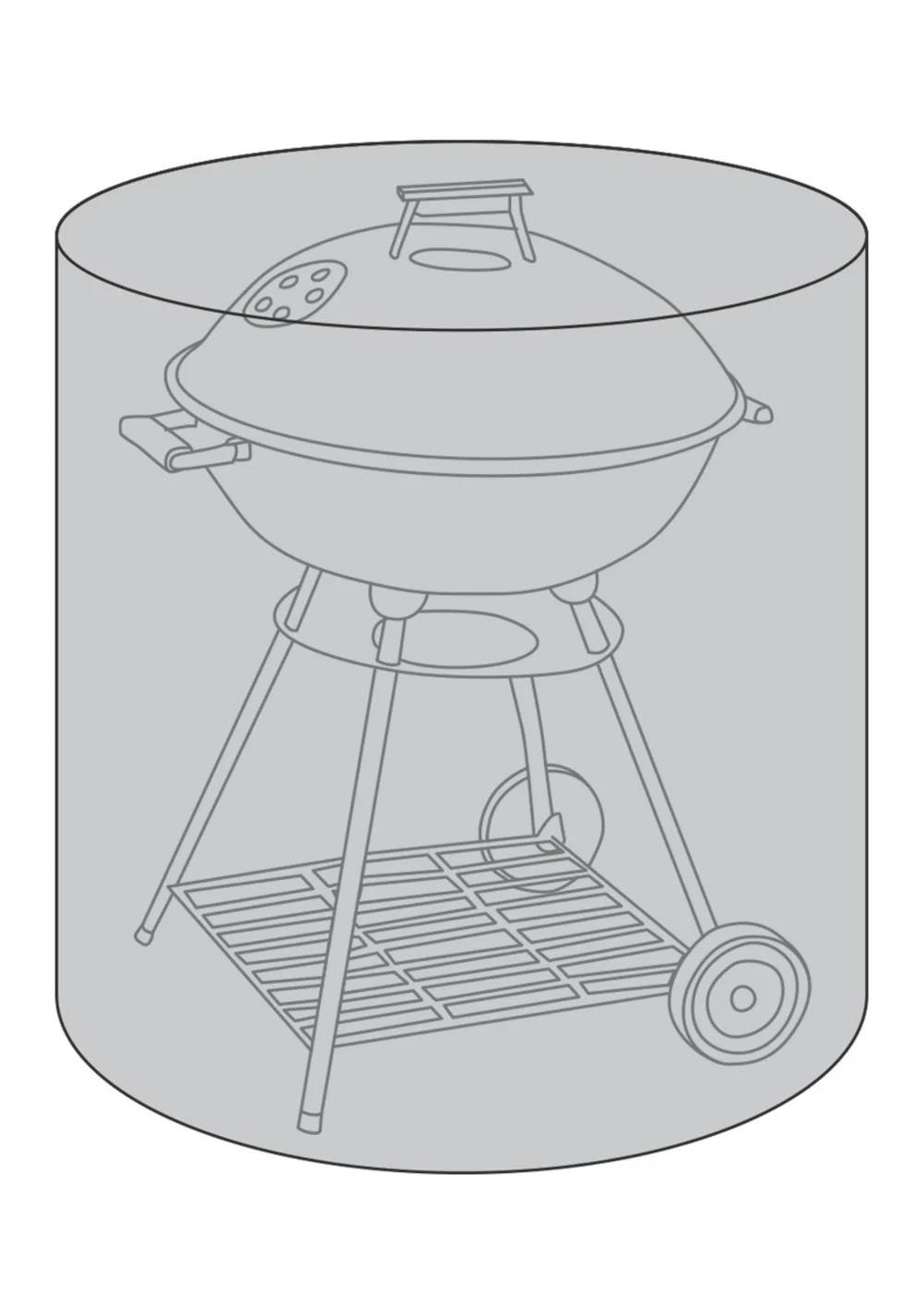 Charles Bentley Black BBQ Premium Polyester Canvas Waterproof Kettle BBQ Cover - One Size Image 1