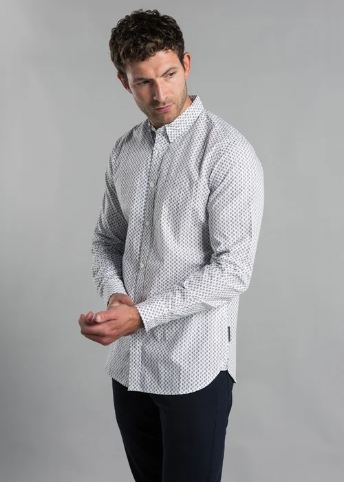 French Connection White Cotton Long Sleeve Floral Shirt - S Image 1