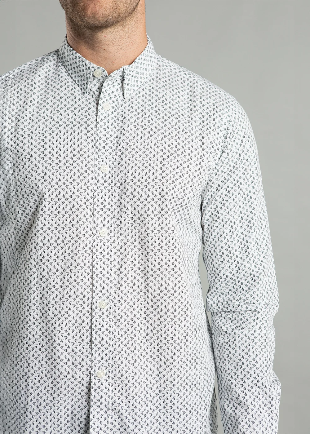 French Connection White Cotton Long Sleeve Floral Shirt - S Image 3