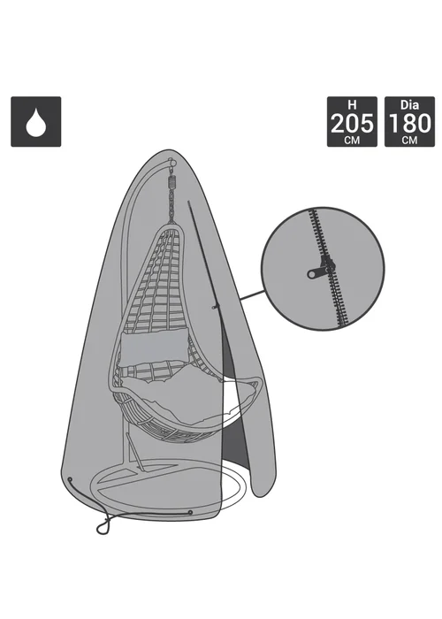 Charles Bentley Black Rattan Swing Seat Cover - One Size Image 3