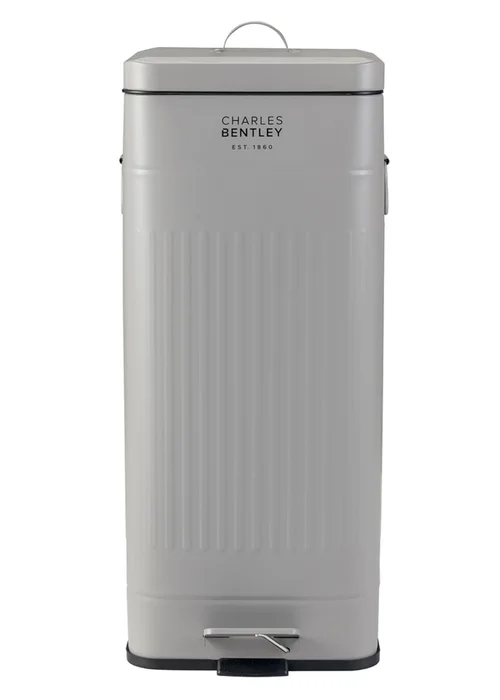Charles Bentley Grey Retro Steel Square Kitchen Bin Light - One Size Image 1