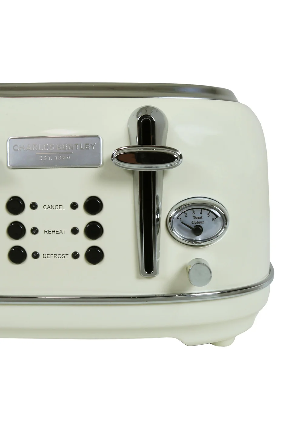 Charles Bentley Cream & Chrome Toaster (4 Slice) - One Size Image 2