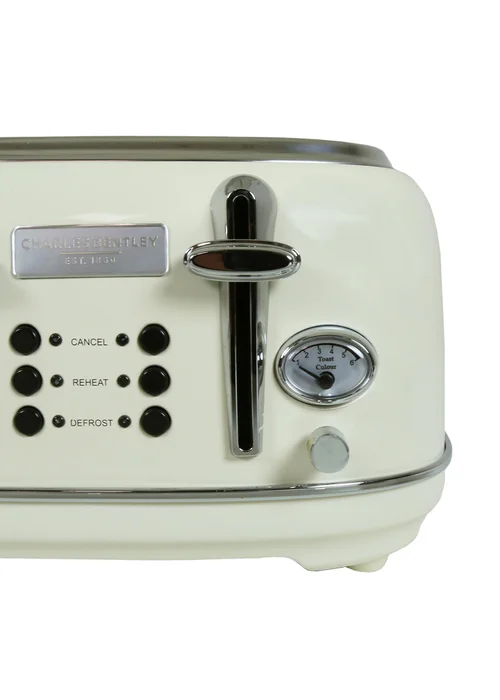 Charles Bentley Cream & Chrome Toaster (4 Slice) - One Size Image 2