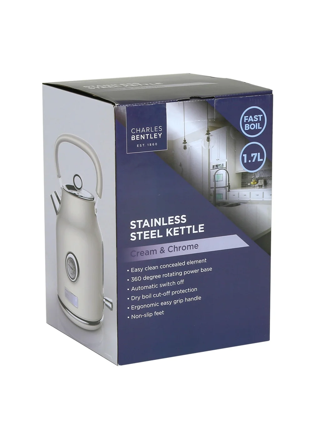 Charles Bentley Cream & Chrome Toaster (4 Slice) - One Size Image 4