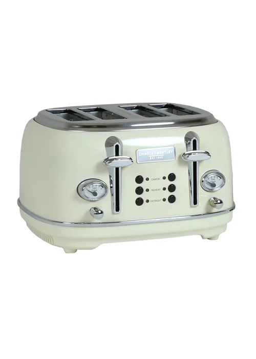 Charles Bentley Cream & Chrome Toaster (4 Slice) - One Size Image 1