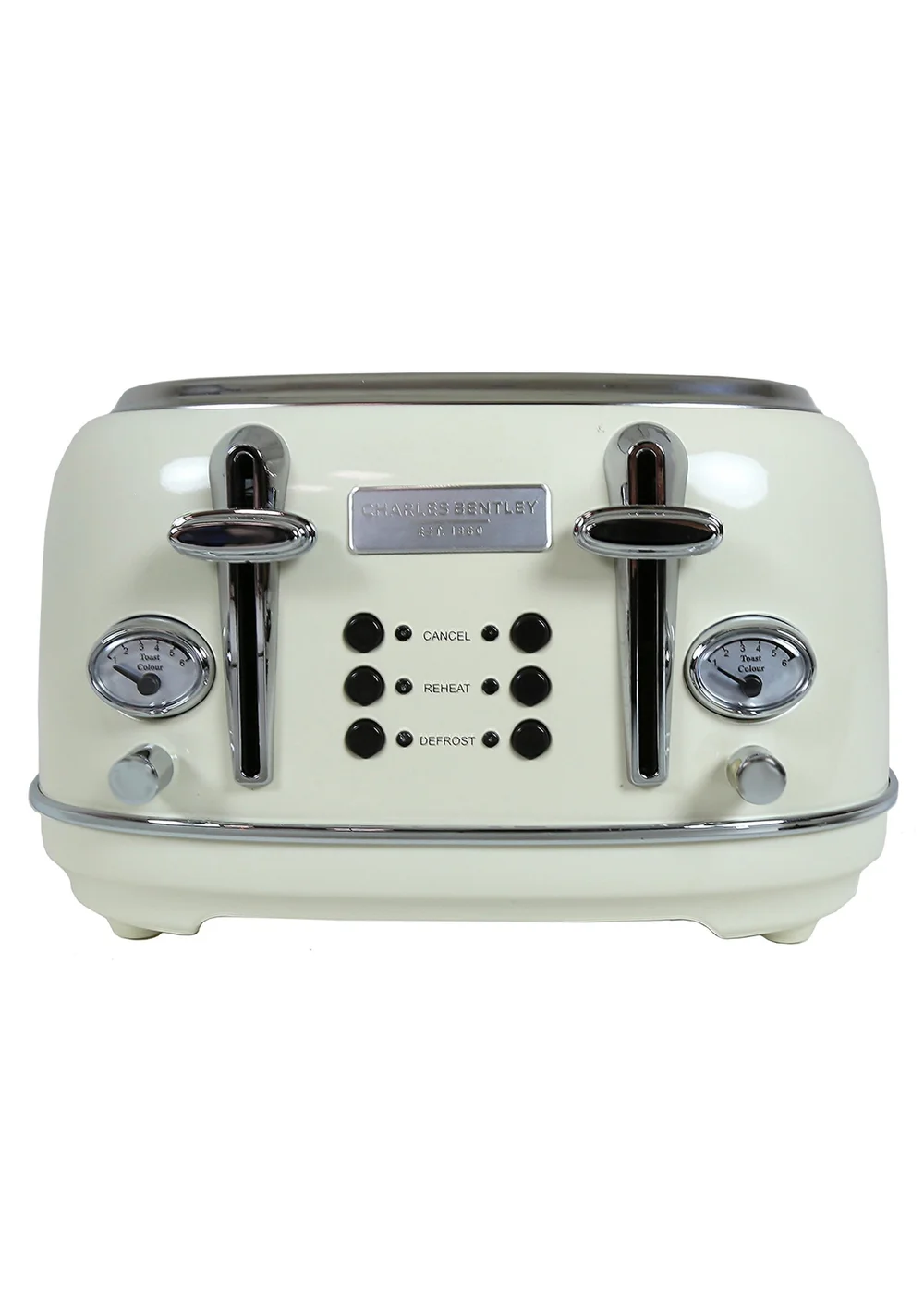 Charles Bentley Cream & Chrome Toaster (4 Slice) - One Size Image 3