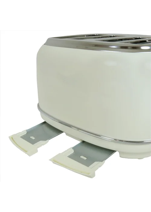 Charles Bentley Cream & Chrome Toaster (4 Slice) - One Size Image 5