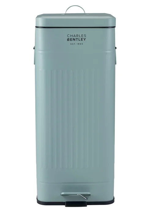 Charles Bentley Heritage Green Square Retro Kitchen Pedal Bin - One Size Image 1