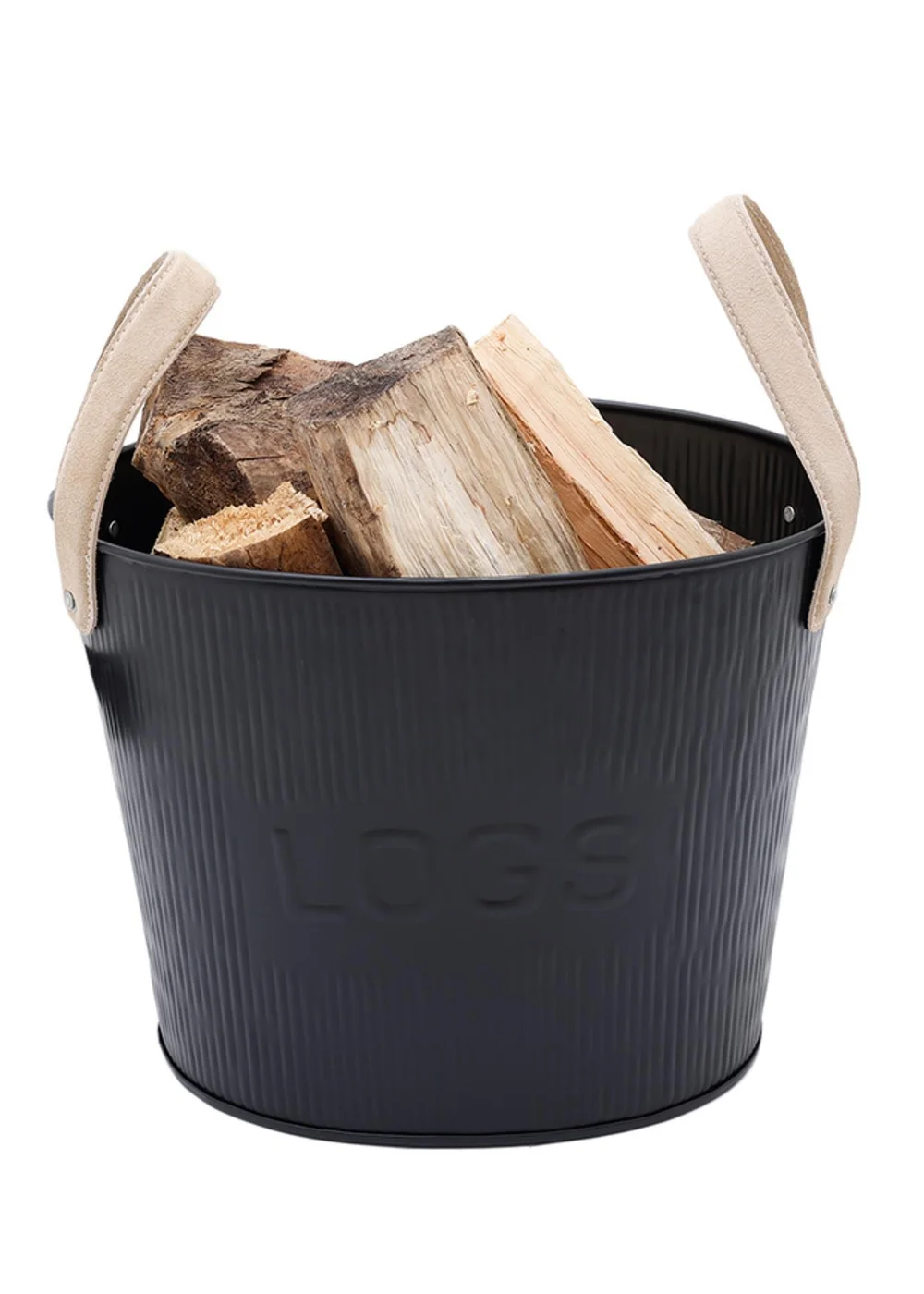 Charles Bentley Spruce Small Leather Handled Fireside Wood Bucket - S Image 2