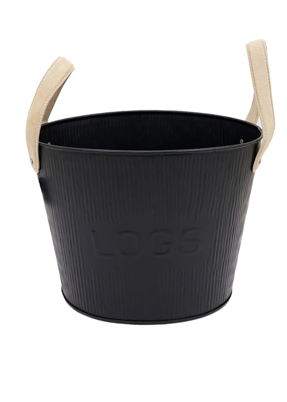 Charles Bentley Spruce Small Leather Handled Fireside Wood Bucket - S Image 4
