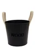 Charles Bentley Rowan Small Leather Handled Fireside Wood Bucket - One Size Image 3
