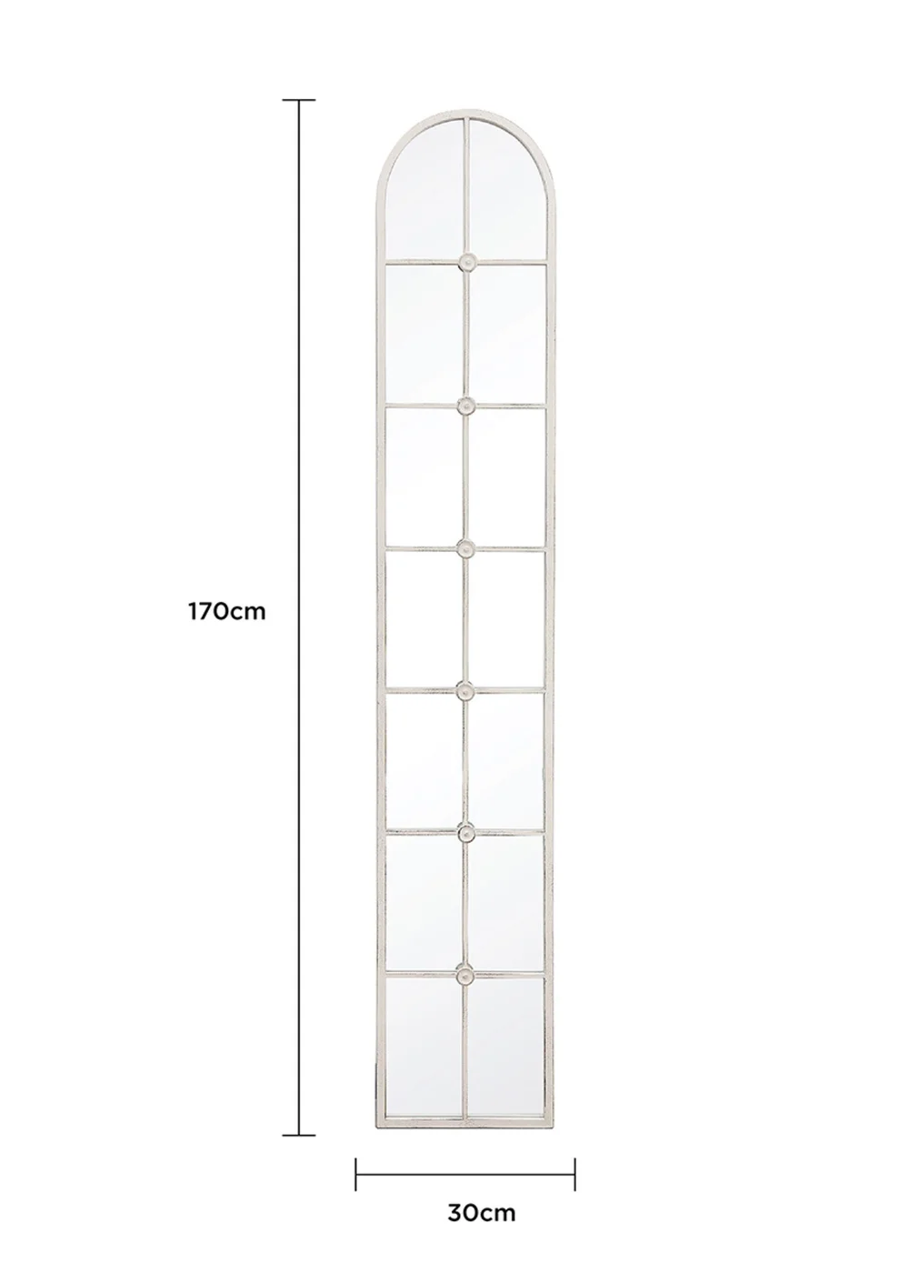 Charles Bentley San Marino Arch Mirror in White - One Size Image 3