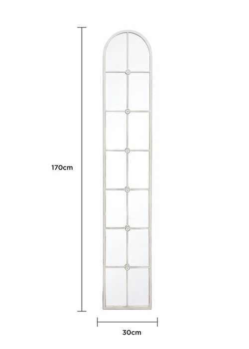 Charles Bentley San Marino Arch Mirror in White - One Size Image 3