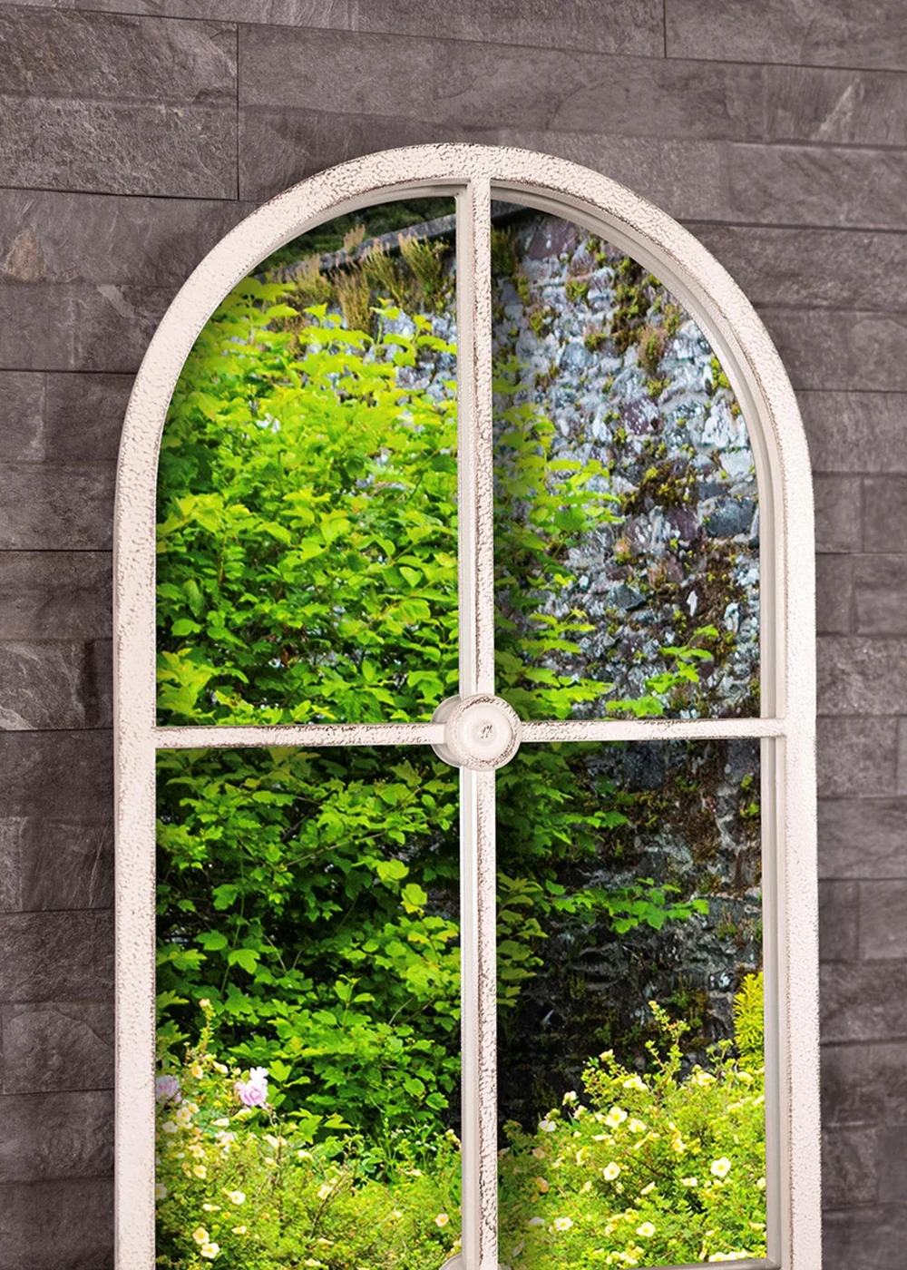 Charles Bentley San Marino Arch Mirror in White - One Size Image 5